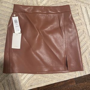 ARitzia Wilfred Brown Leather Mini skirt in size 2